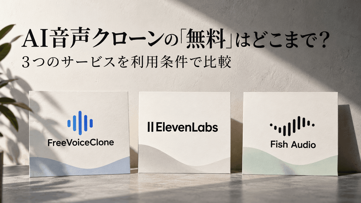 AI音声クローンの「無料」はどこまで?3つのサービスを利用条件で比較