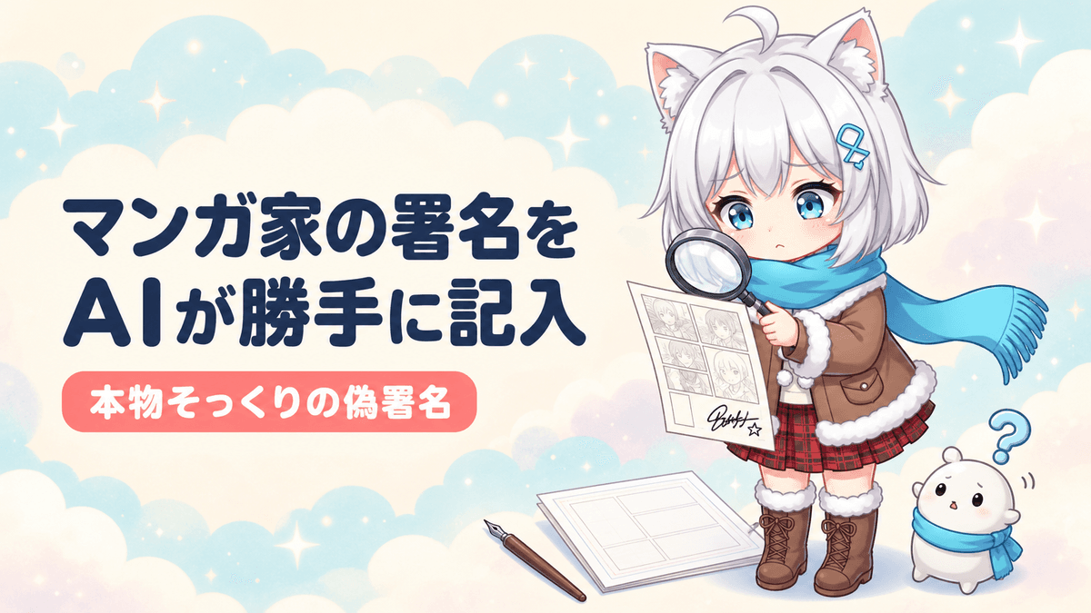ChatGPTがマンガ家の署名を偽造?15人超が被害