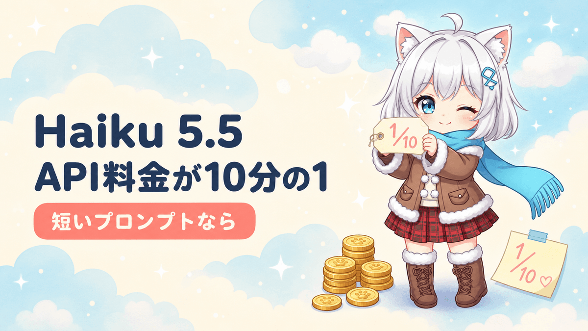 Haiku 5.5登場|API料金が10分の1に