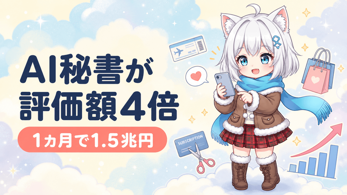 AI秘書Instinctが評価額1.5兆円|1カ月で4倍の理由