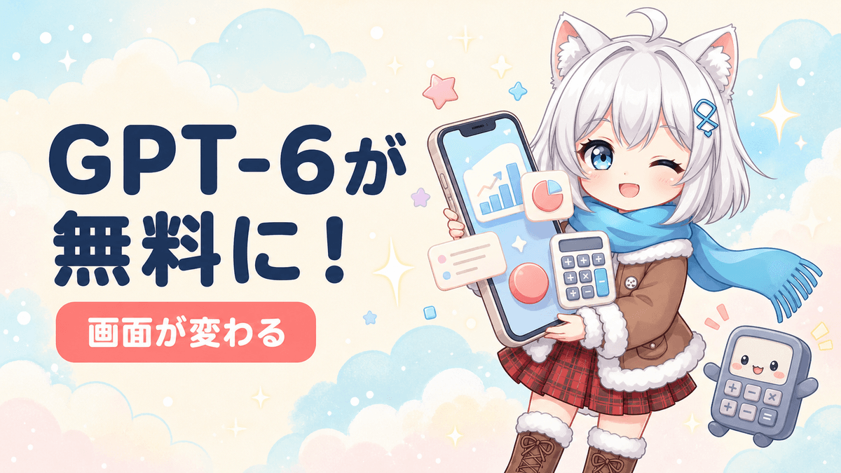 GPT-6が無料に|画面が変わる新機能を解説
