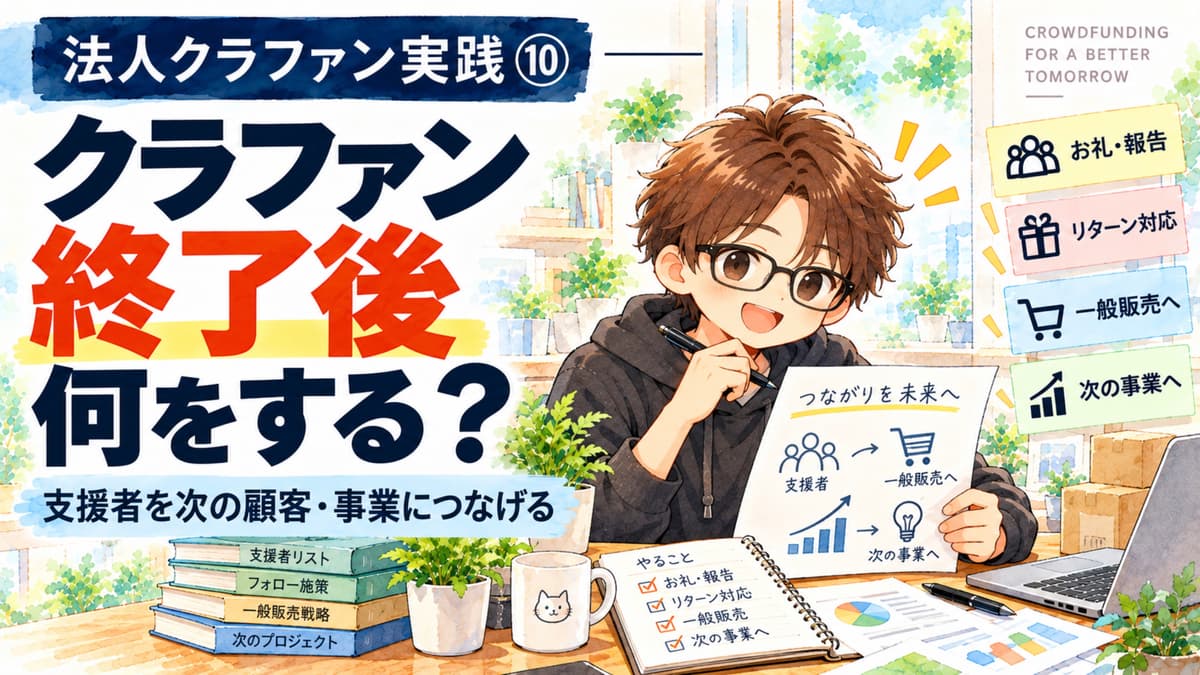 法人クラファン実践⑩|クラファン終了後に企業がやるべきこと|支援者を次の顧客・事業につなげる方法